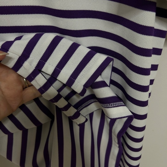 RLX Ralph Lauren Golf Shirt Size Large Purple & White Stripped READ - Picture 7 of 13